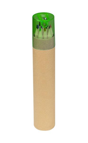 Тубус с 12 цветни моливи и острилка WDP-012
